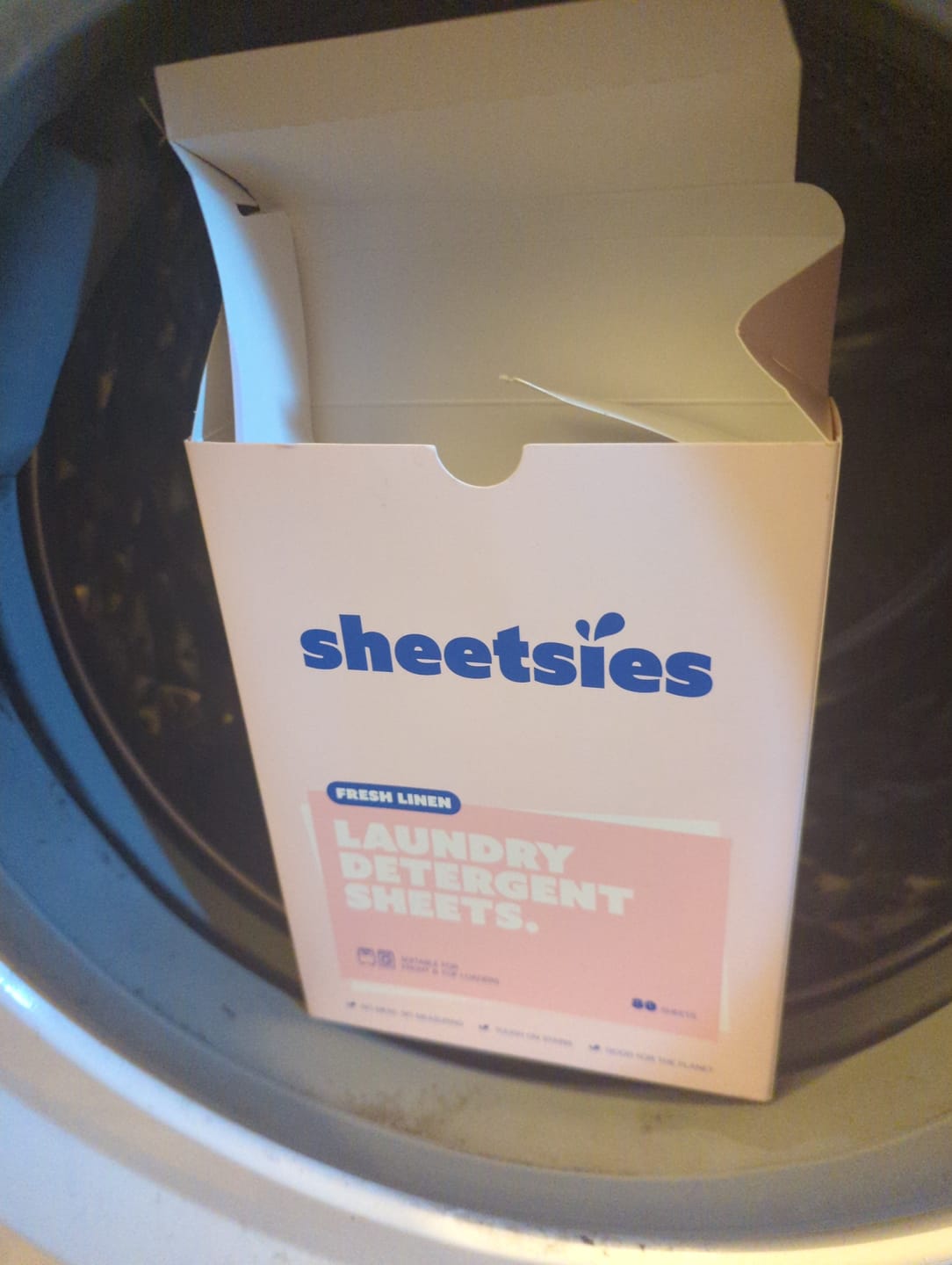 Customer photo review of Sheetsies Bundle - Laundry 80pk, Dishwash 80pk, Toilet 30pk.