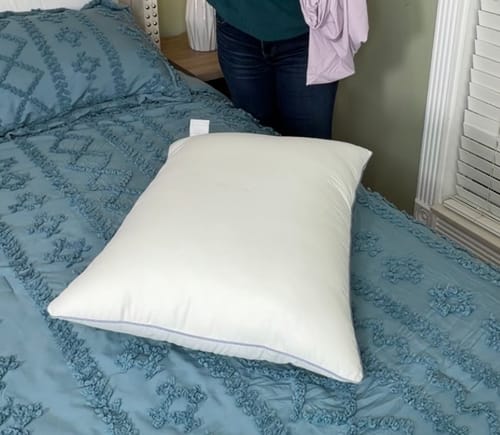 Customer photo review of Mellow Hotel Pillow Waterproof & Stain-Resistant