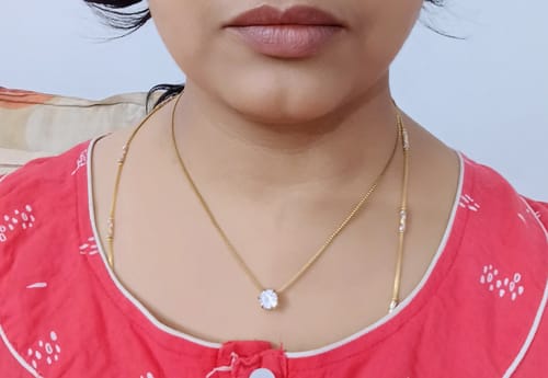 Customer photo review of Round Solitaire Necklace