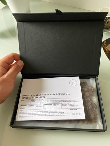 Customer photo review of Mosto & Panela Honey Fermented Pink Bourbon By Linarco Rodriguez - Colombia