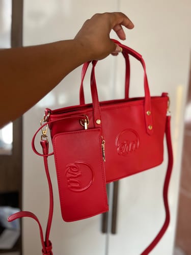 Customer photo review of Red Mini Era Tote Bag
