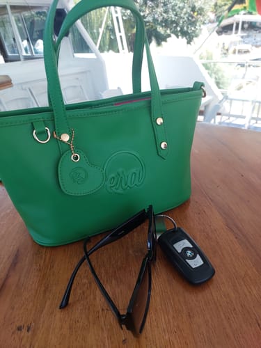 Customer photo review of Green Mini Tote Bag