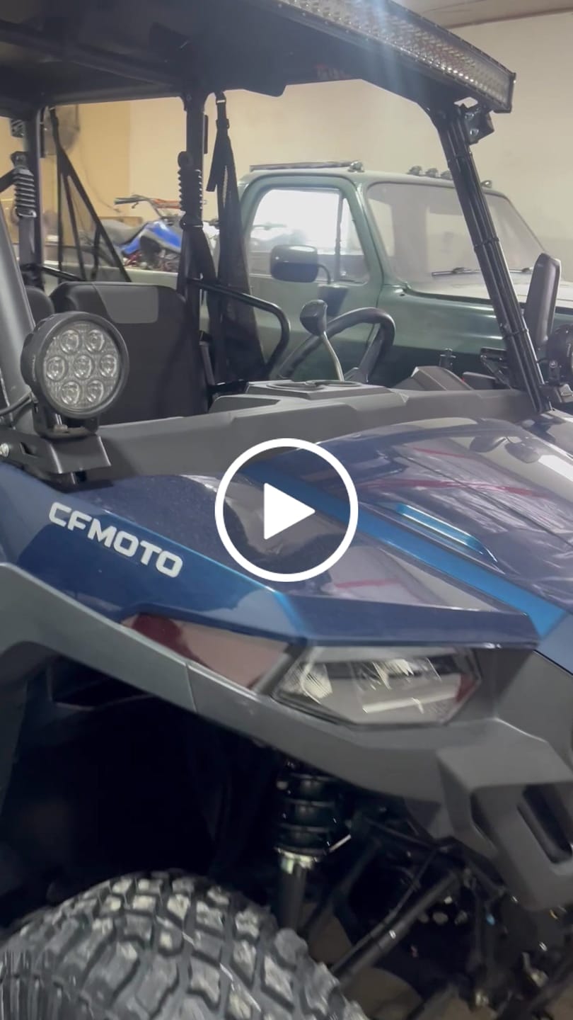 Customer video review of CFMoto UForce 800 XL — Front Cube Light Mounting Brackets