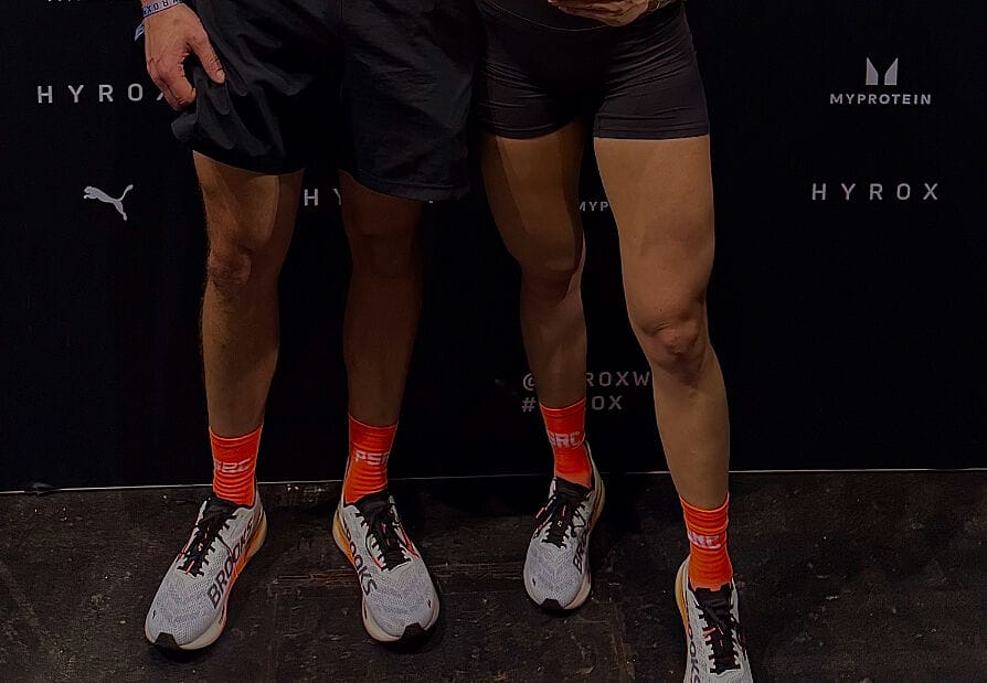 Customer photo review of Performance Running Socks - Orange - PSRC