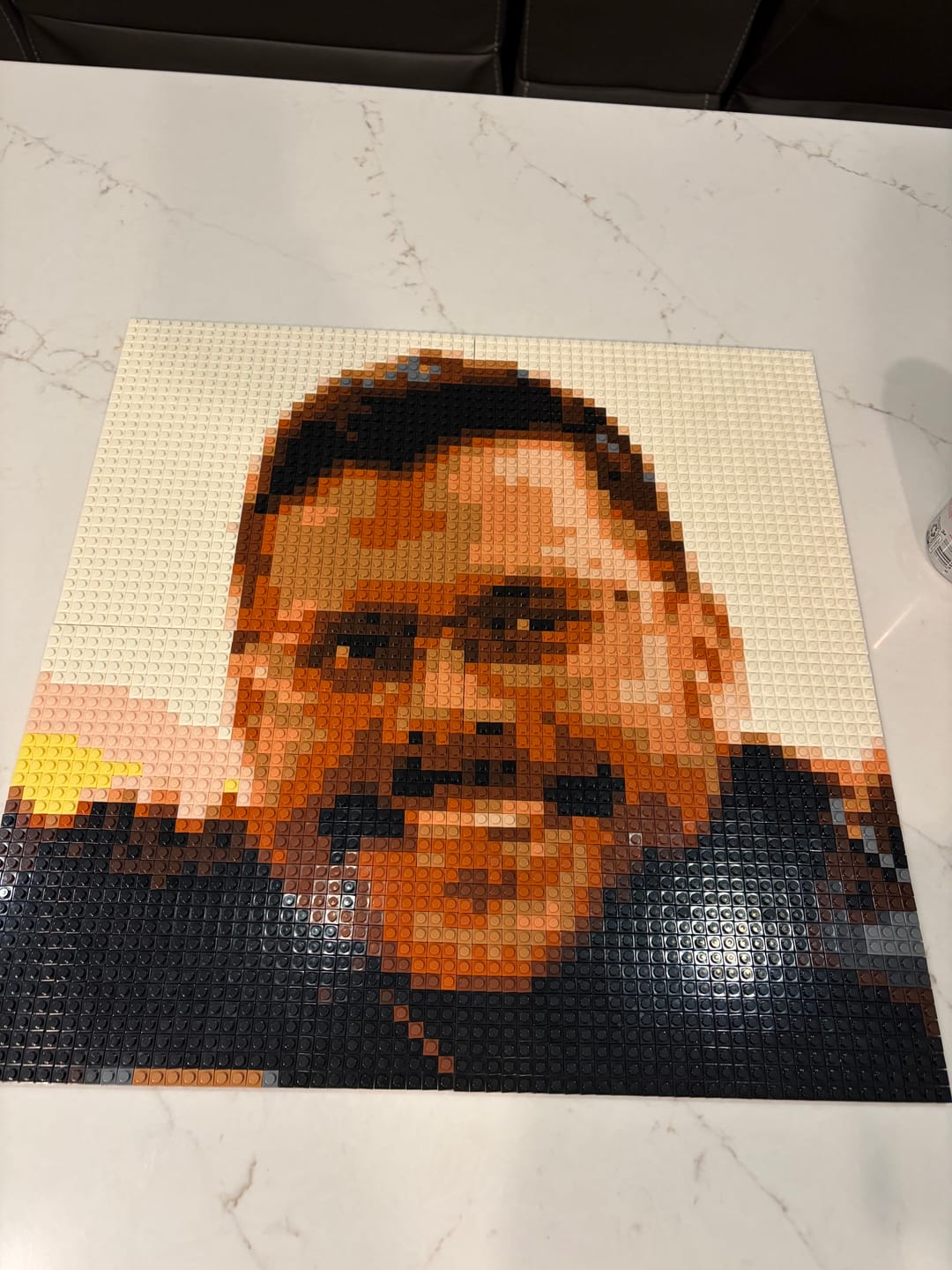 Customer photo review of Custom Bricked Mosaic Portrait 20×20"