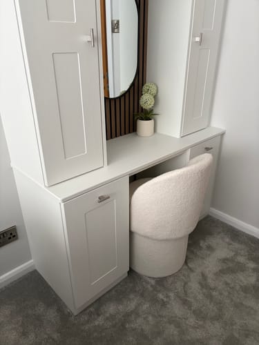 Customer photo review of UMEA - Pouf avec dossier et rangement en bouclettes blanches