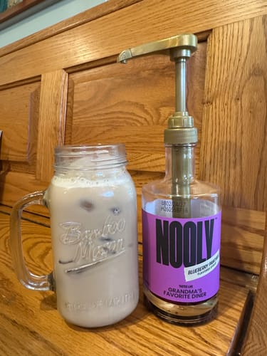 Customer photo review of Blueberry Coffee Syrup