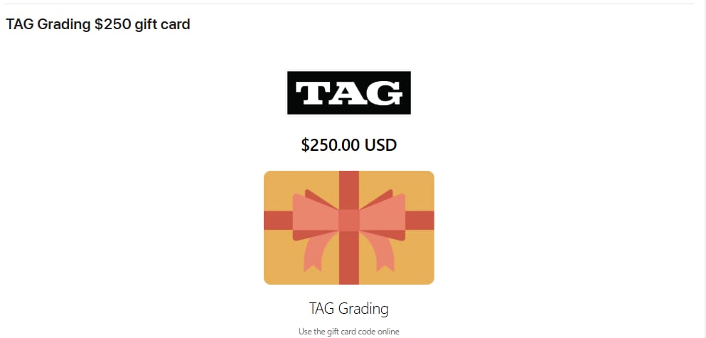 Customer photo review of TAG Gift Card