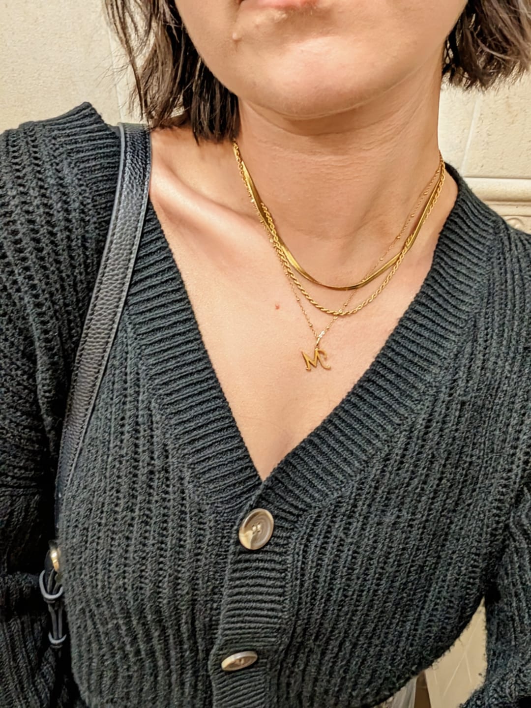 Customer photo review of Layered Luxe Necklace Gold