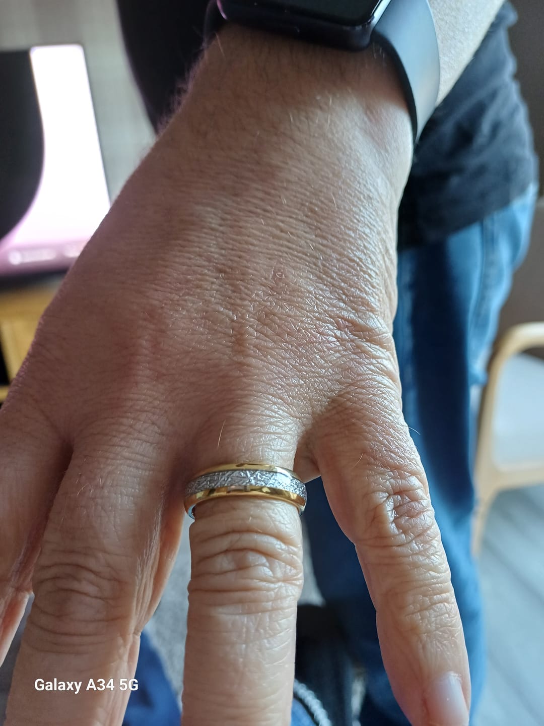 Customer photo review of The Golden Steel 6mm Wonder Ring