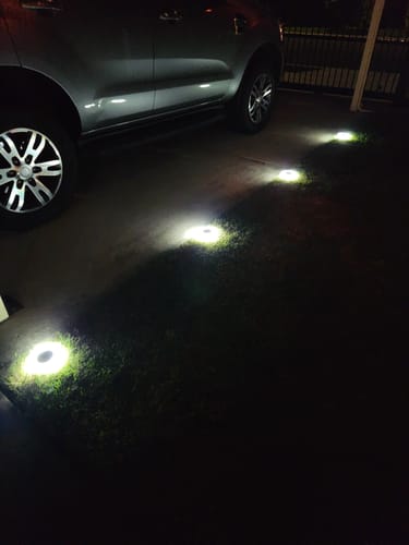 Customer photo review of GardenBrite™ Rust-Proof Solar Ground Light Pack