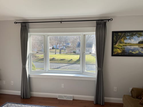 Customer photo review of Jessa Densely Woven Linen Curtains – Pinch Pleat Light Filtering for Living Room