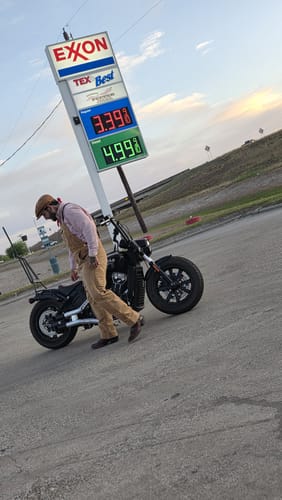 Customer photo review of Iron Born Blade 25" Sissy Bar with Foldable Luggage Rack for Indian Scout Bobber Matte Black