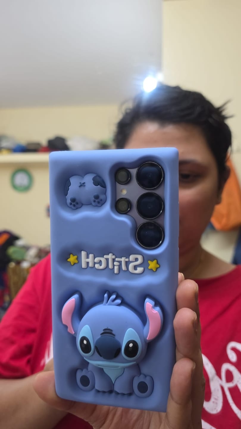 Customer photo review of 3D Stitch iPhone Samsung Attached Phone Holder Stand Rubber Silicone Case