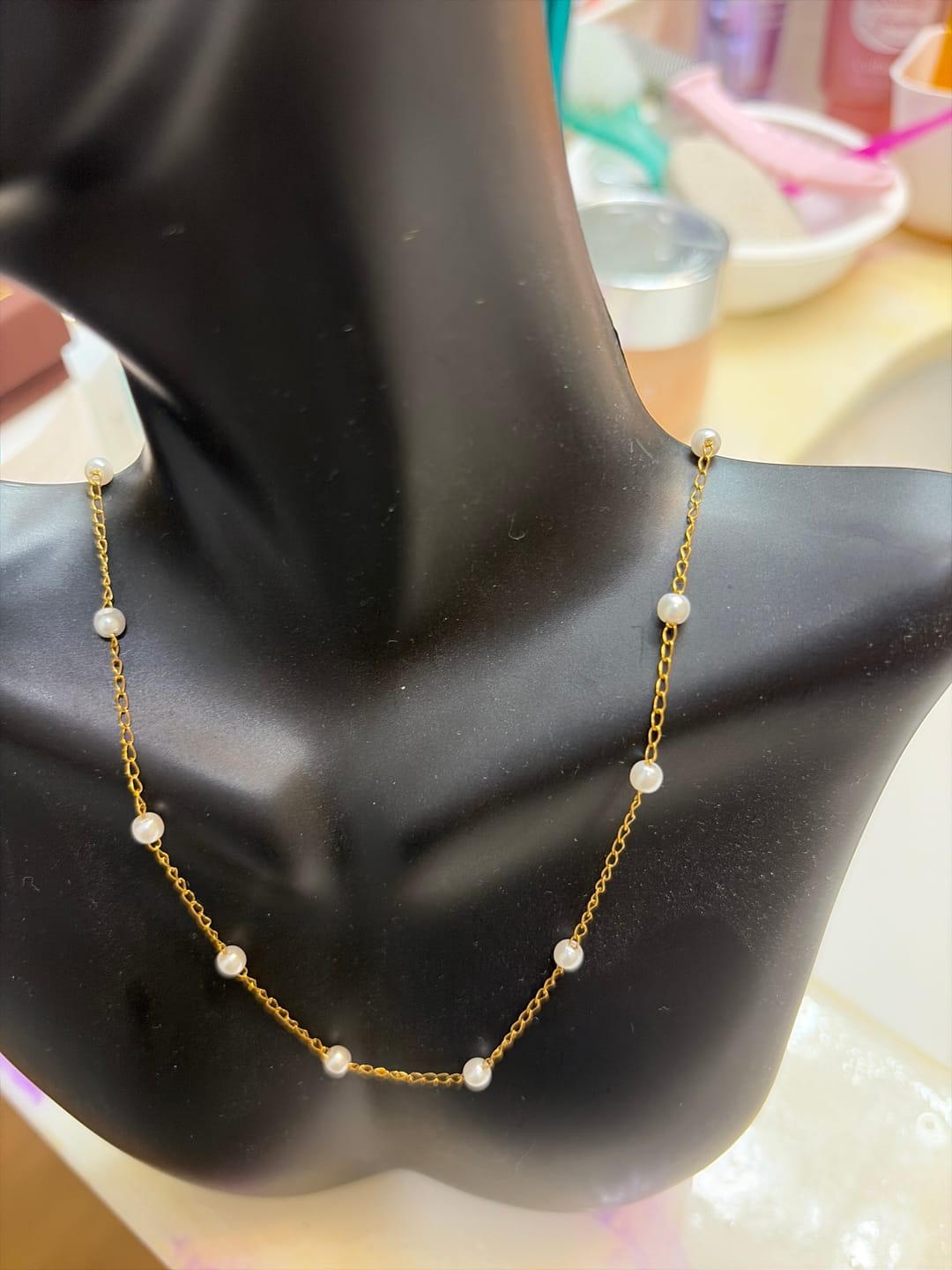 Customer photo review of Nura Pearl 18K Gold Necklace