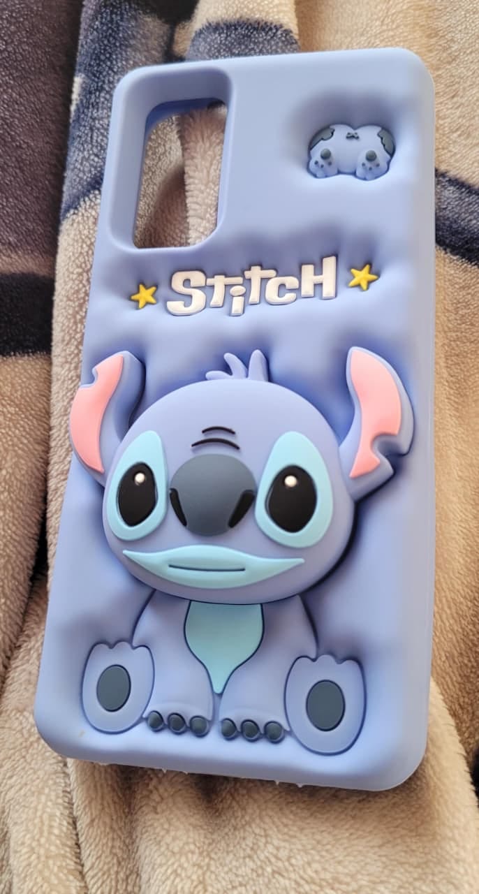 Customer photo review of 3D Stitch iPhone Samsung Attached Phone Holder Stand Rubber Silicone Case