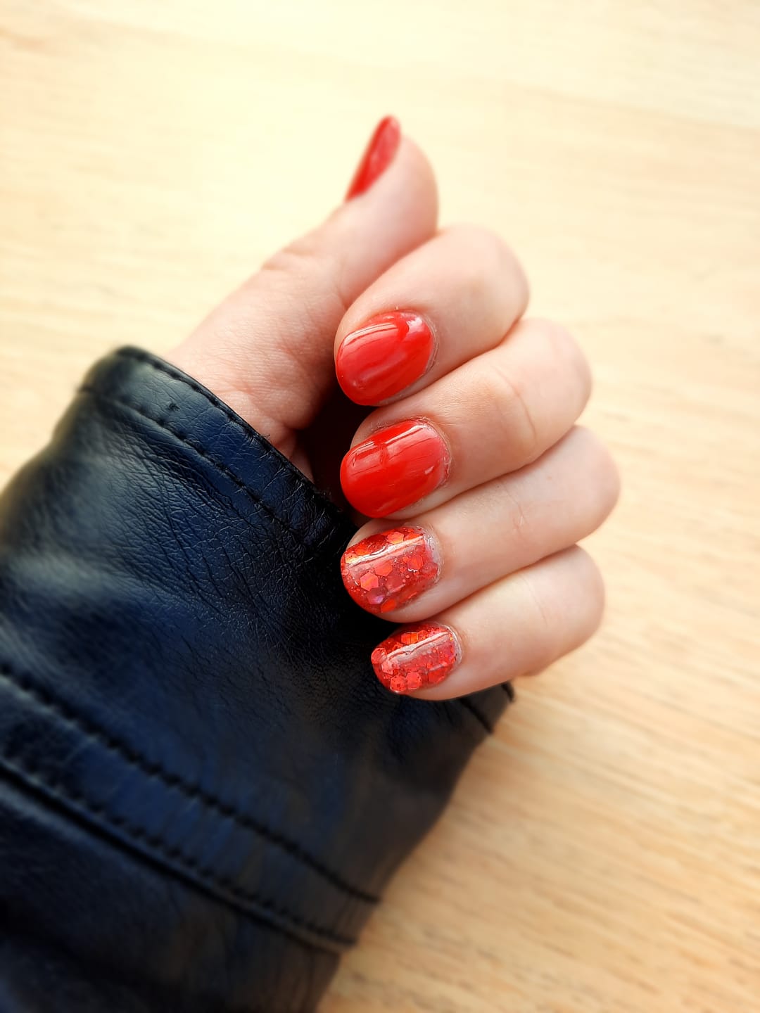 Customer photo review of Rose Red Dipping Powder