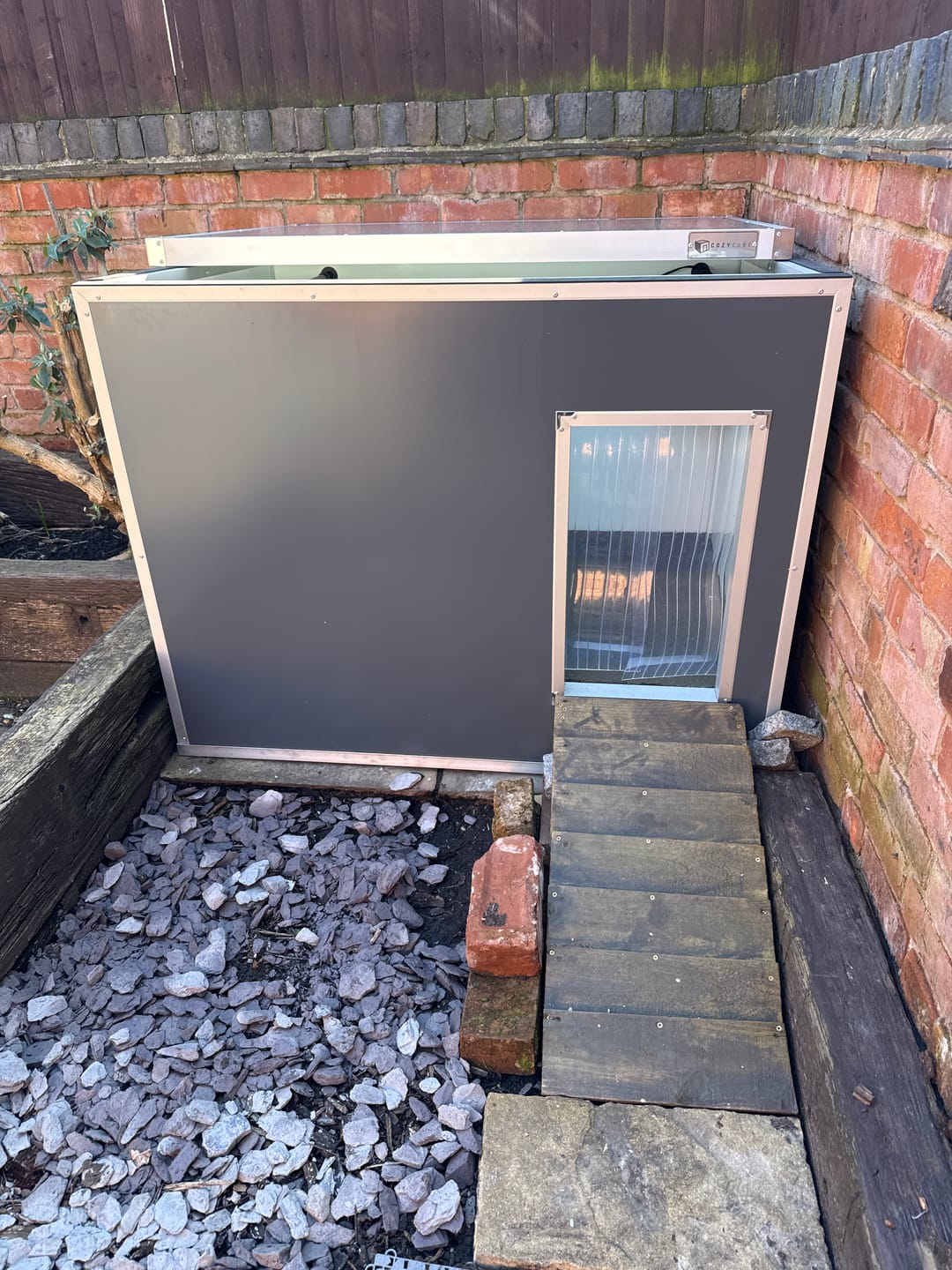 Customer photo review of CozyCube Coldroom Panel Insulated Dog House