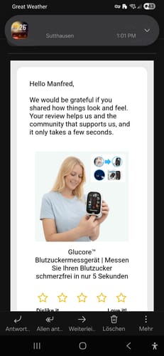 Customer photo review of Glucore™ Blutzuckermessgerät | Messen Sie Ihren Blutzucker schmerzfrei in nur 5 Sekunden