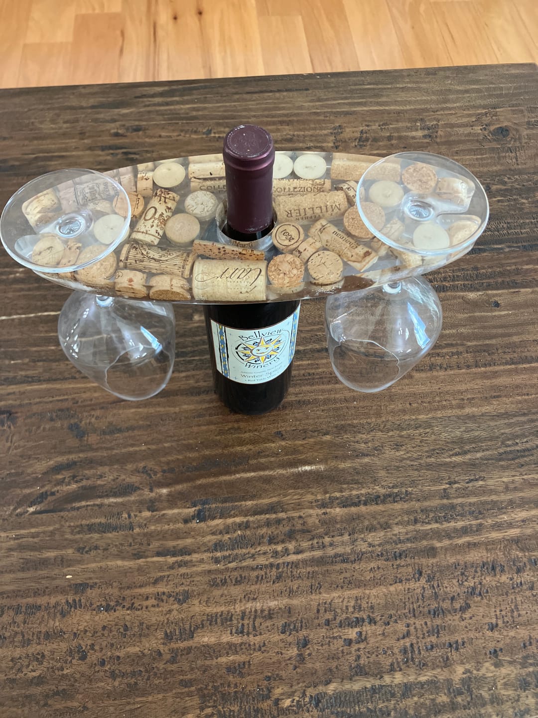 Customer photo review of 12x3.5" Wine Caddy 2 Acrylic Router Template