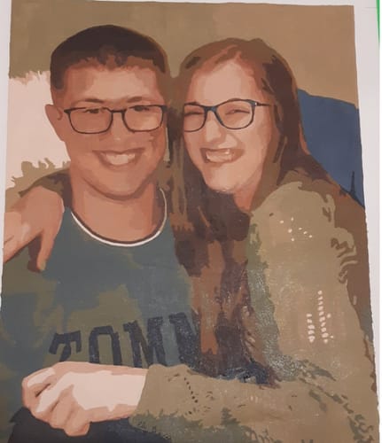 Customer photo review of Custom Paint By Numbers - Personalized Portraits Art