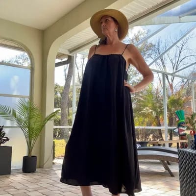 Customer photo review of Backless Maxi Dress