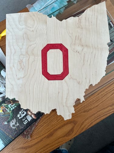 Customer photo review of 14.0x12.4" State Of Ohio Acrylic Router Template