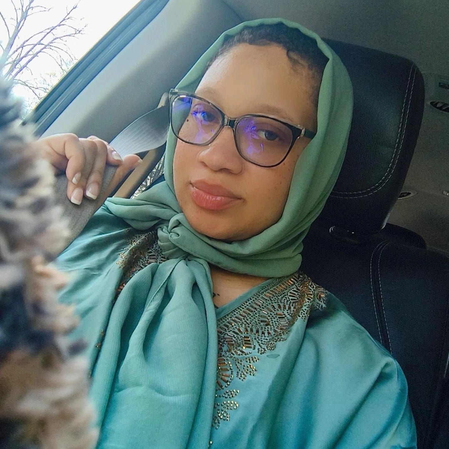Customer photo review of Zahra Sage Green Abaya Set