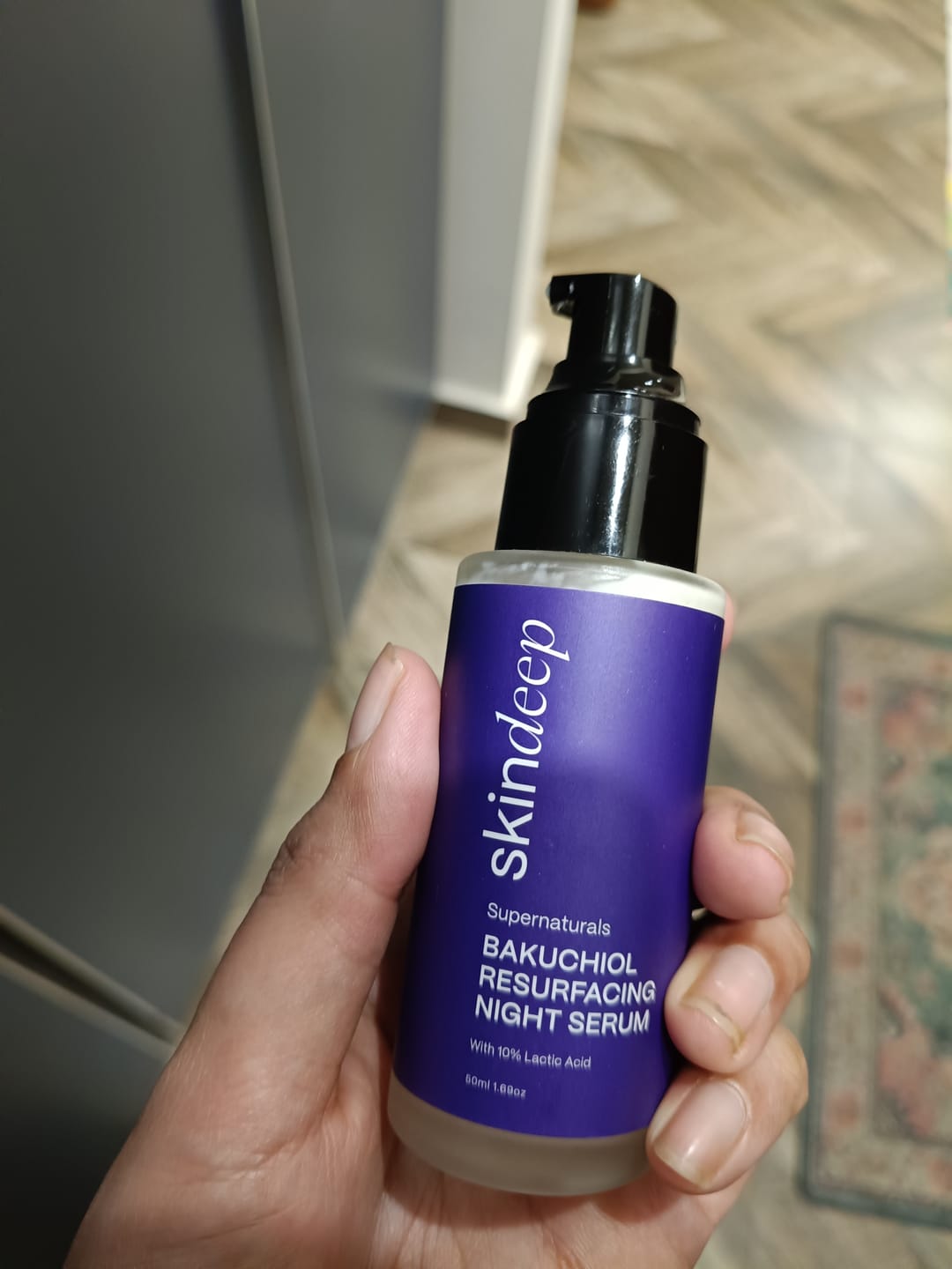 Customer photo review of BAKUCHIOL RESURFACING NIGHT SERUM - with 10% Lactic Acid