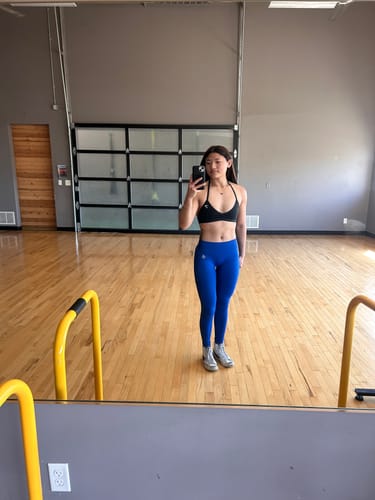 Customer photo review of Royal Blue Shaping Scrunch Butt Leggings