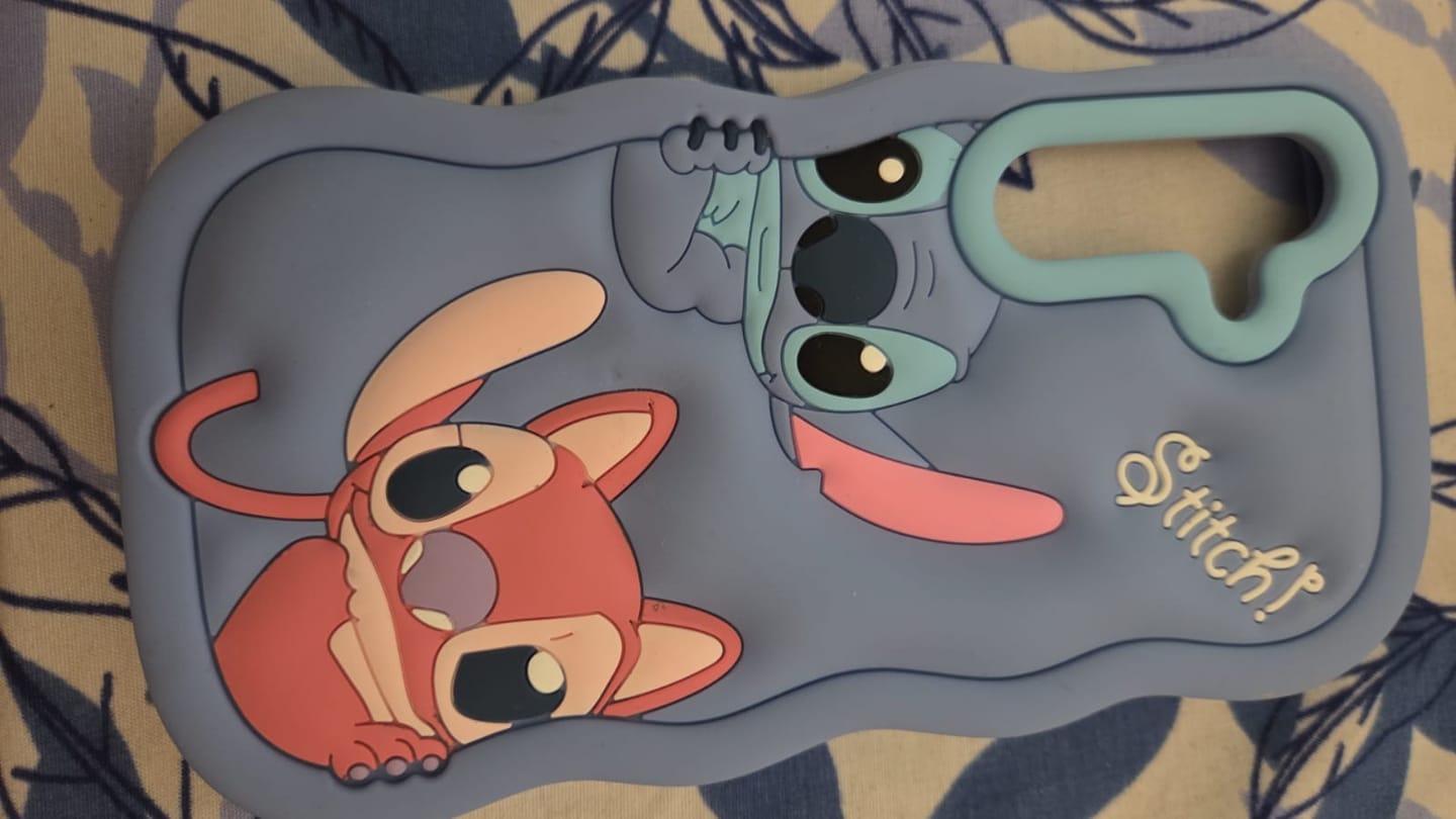Customer photo review of 3D Samsung Stitch Pink Blue Pre-Order Rubber Silicone Case