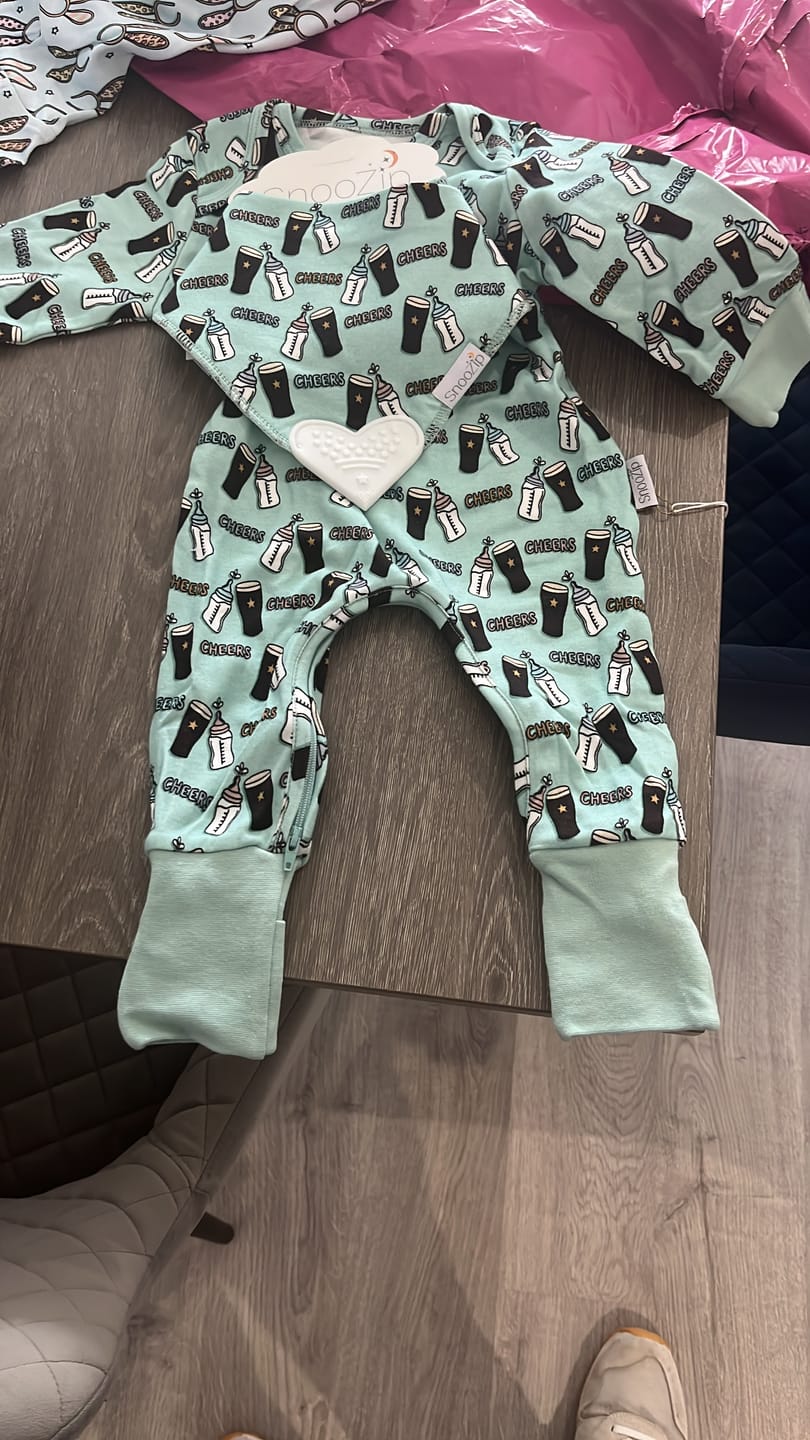 Customer photo review of Cheers Onesie