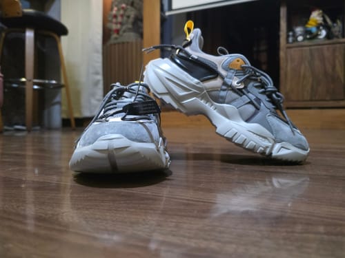 Customer photo review of Rocket Boost Grey High Heel Funky Designer Low Top Sneakers