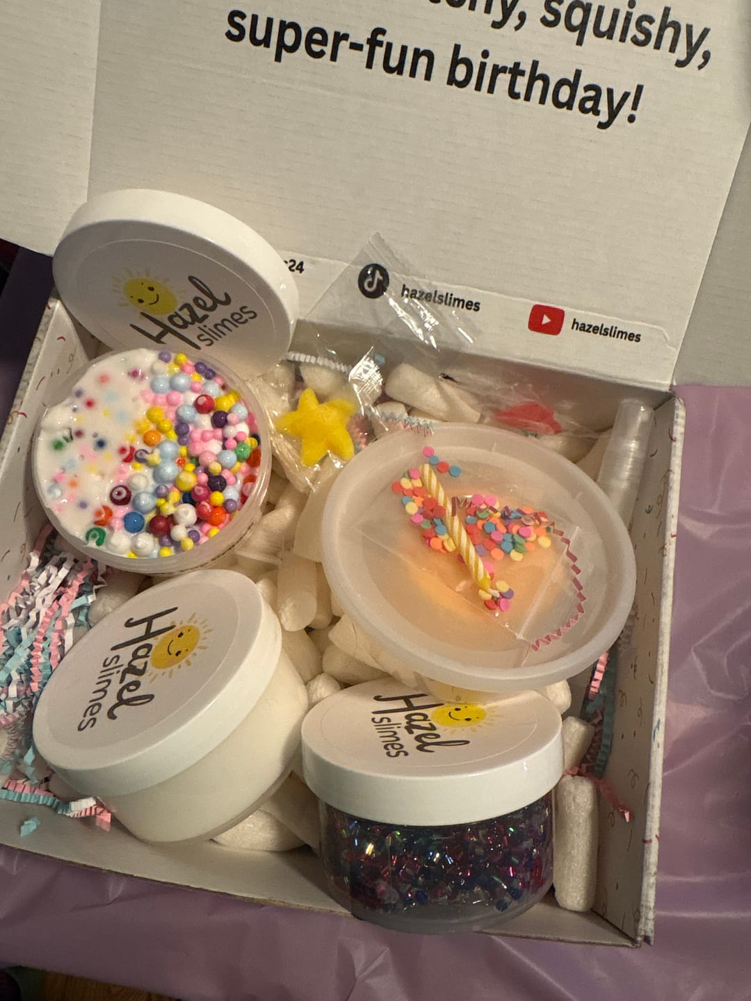 Customer photo review of Birthday Box Slime Bundle