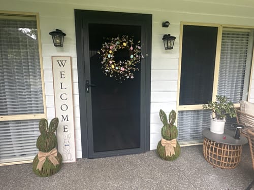 Customer photo review of Large Wicker Moss Bunnies (Set of 2)