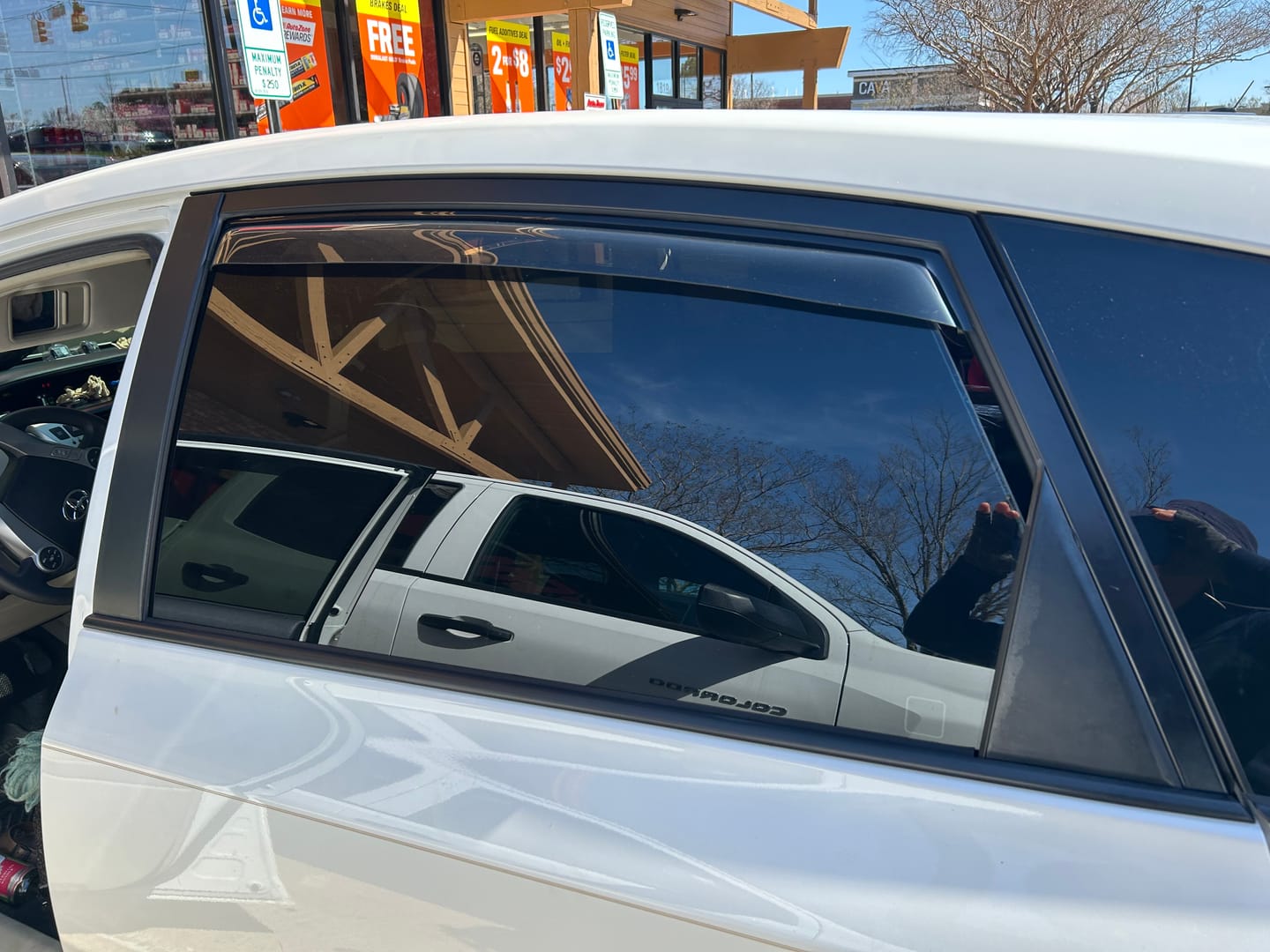 Customer photo review of 2011-18 Toyota Prius V Window Visors Wind Deflectors Rain Guards Vents