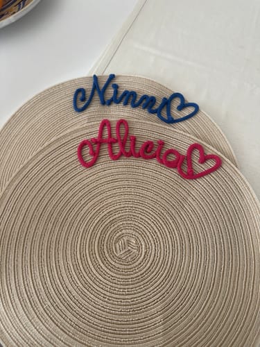 Tovagliette con i nomi Ninni e Alicia, foto della cliente