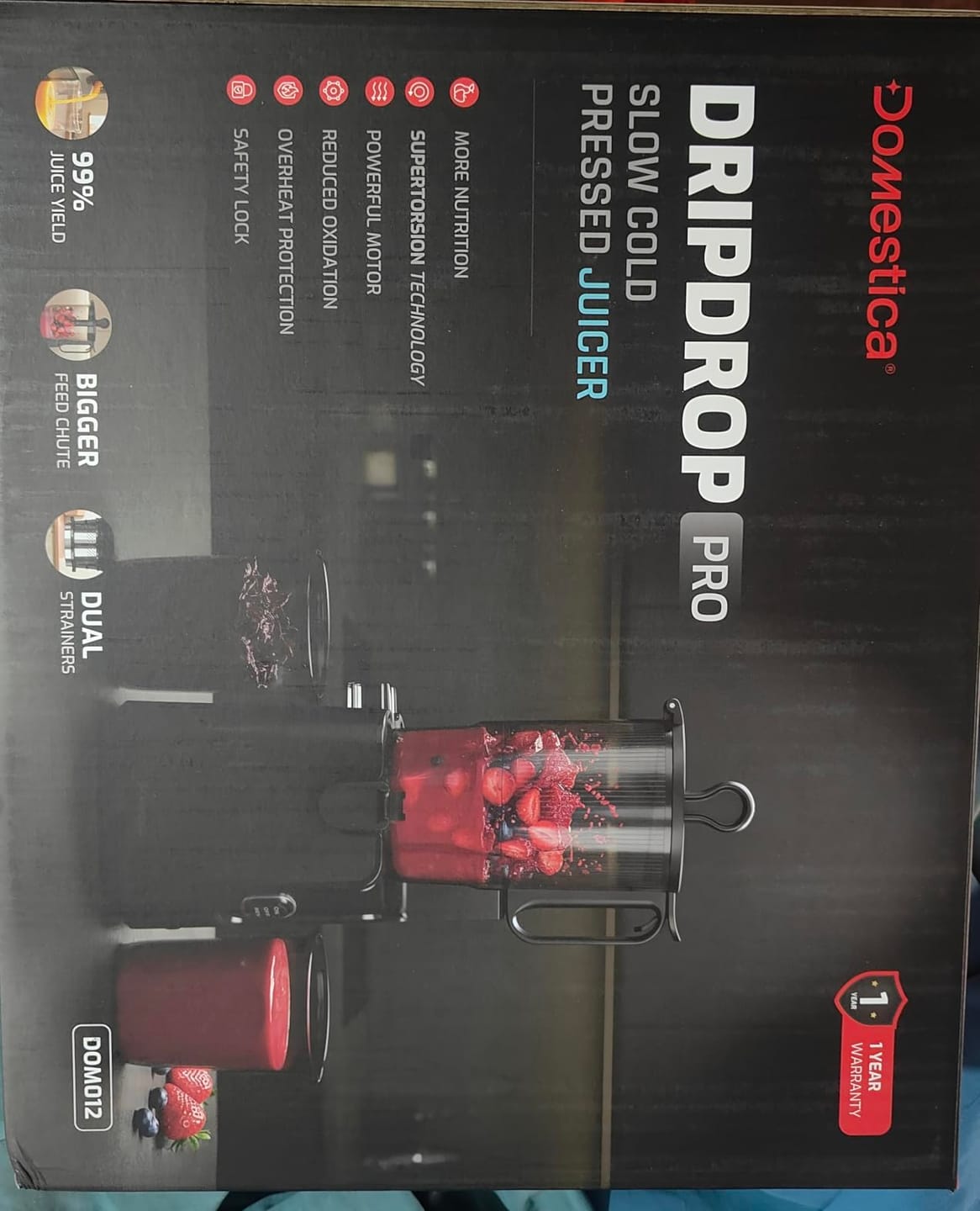 Customer photo review of Dripdrop Pro Cold Press Juicer