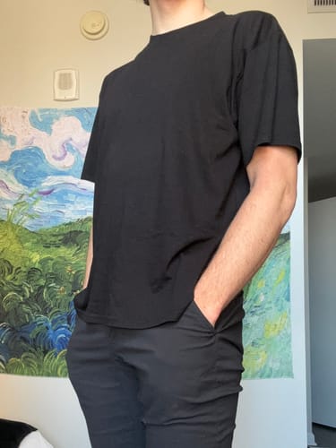 Customer photo review of The Original Men's Bamboo Viscose/Organic Cotton Short Sleeve T-Shirt - Classic Cut