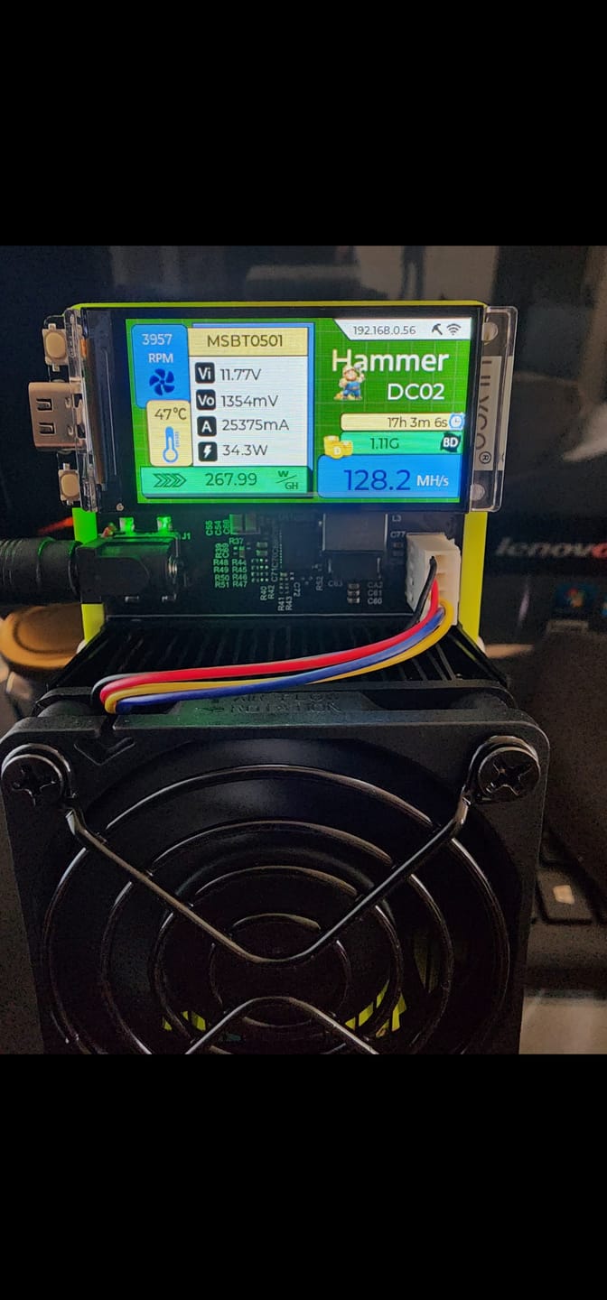 Customer photo review of Hammer Miner DC02 (105MH/s)