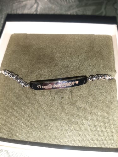 Customer photo review of Bracciale Con Targa Festa del Papà Bicolore in Acciaio