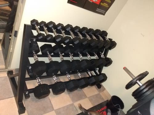 Customer photo review of Haltères Hexagonaux en Caoutchouc (Vendu à l'unité et en paire)