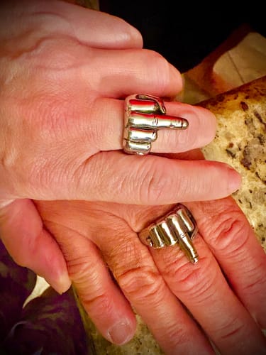 Customer photo review of Middle Finger Ring