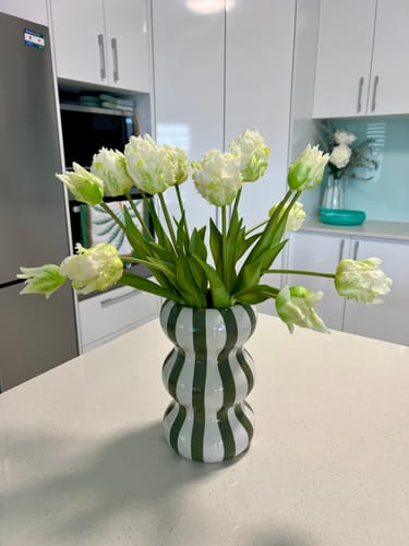 Customer photo review of White Parrot Tulip Bouquet