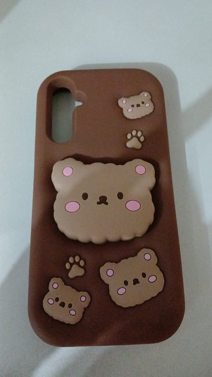Customer photo review of Samsung 3D Brown Teddy Bear Stand Phone Holder Soft Silicone Rubber Case