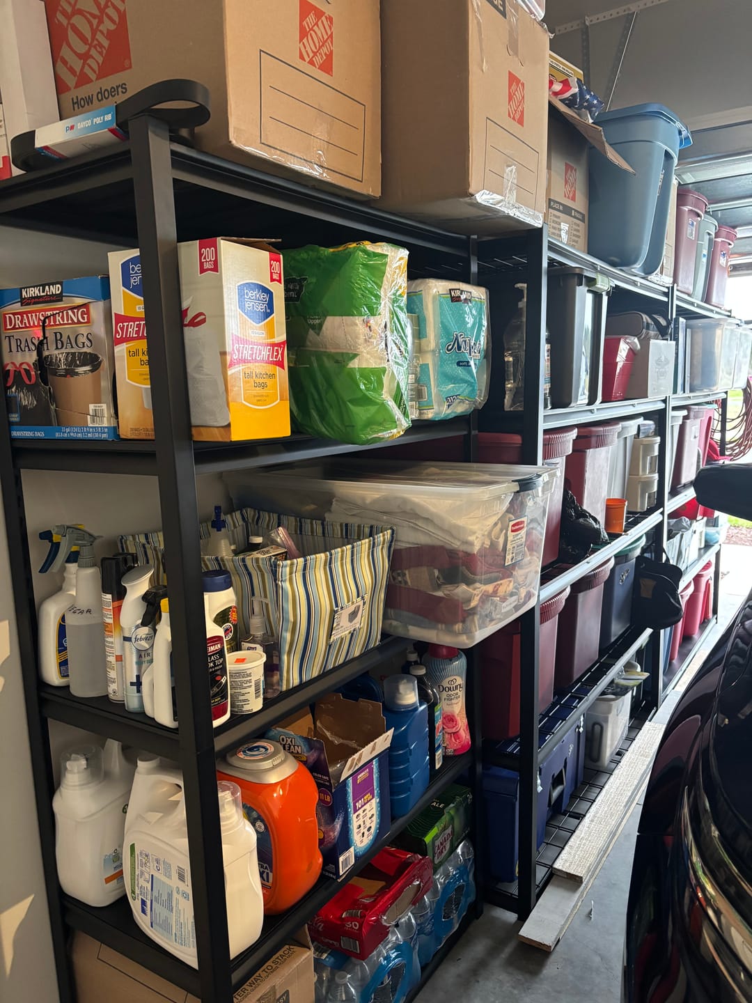 Customer photo review of REIBII 60"W x 72"H Industrial Garage Shelving, 3000LBS Heavy Duty Storage Shelves, Adjustable Metal Shelving for Basement Warehouse