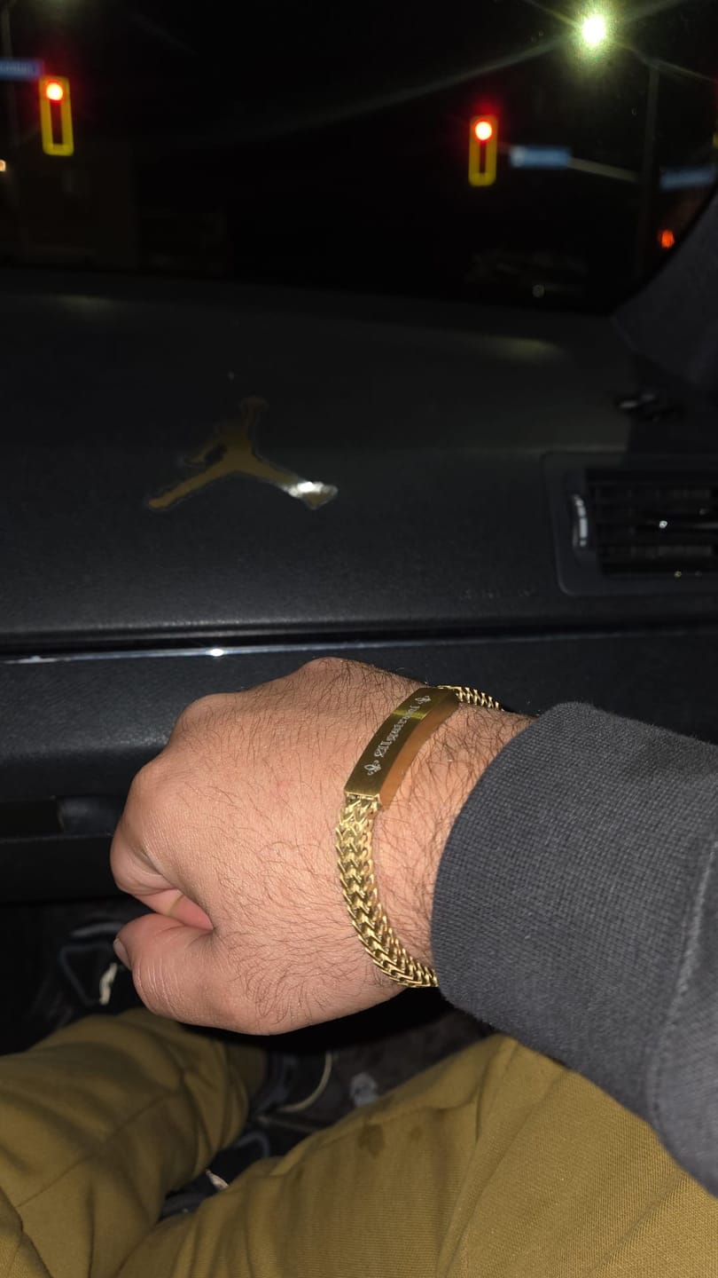 Customer photo review of Double Franco Link ID Bracelet