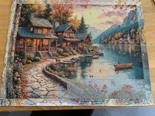 Customer photo review of 5D Diamond Painting – Idylle am Seeufer