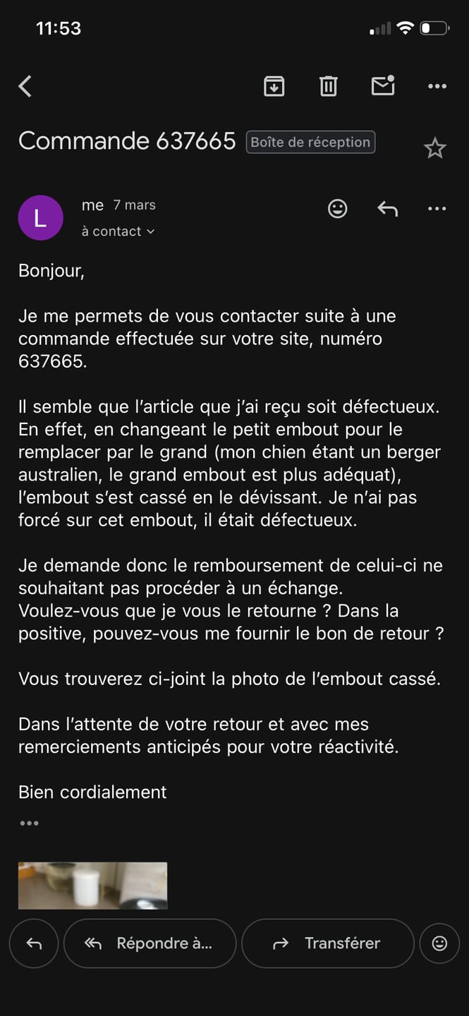 Customer photo review of Collier Anti Aboiement Chien Smart