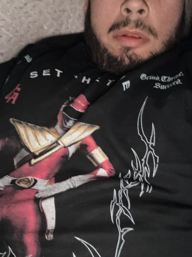 Customer photo review of [Limited Edition] 'Pwr Rangers: Mighty Morphin Red Ranger' Heavyweight T-Shirt